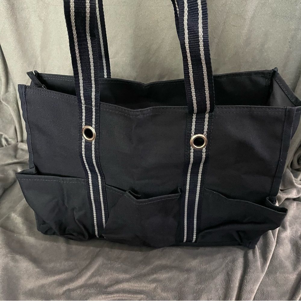 EUC Thirty One Spirit Navy Zip Top Utility Tote Bag